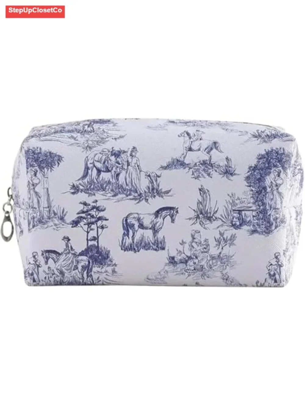 Chinoiserie Floral Makeup Bag - Durable Portable Travel Cosmetic Organizer with